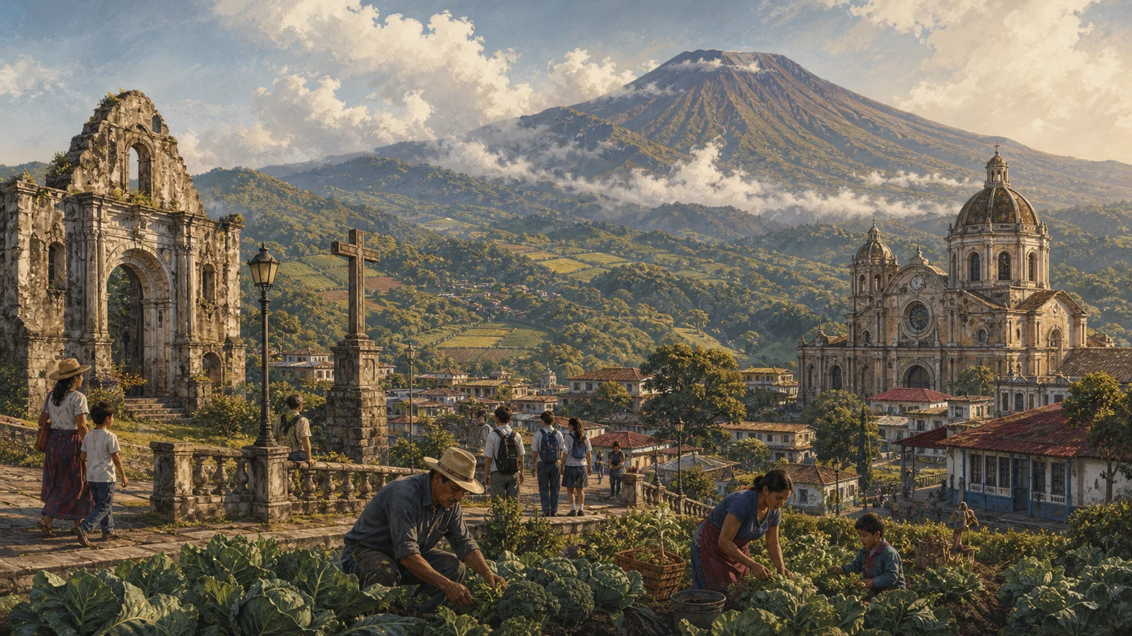 Ilustración editorial de la provincia de Cartago, Costa Rica.
